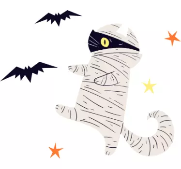 Múmia macska halloween szórakozás póló gyerekeknek - TenStickers