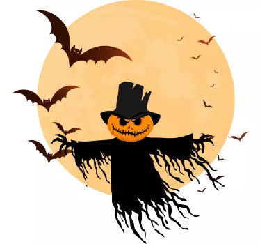 Gonosz madárijesztő a holddal és a denevérekkel halloween póló - TenStickers