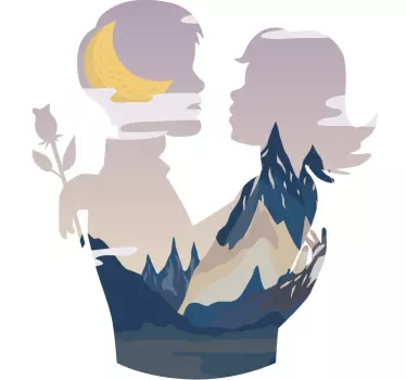 Kapcsolat sziluettje anya és lánya póló - TenStickers