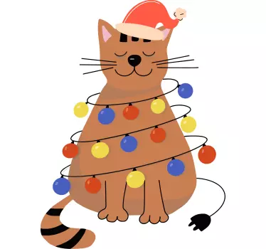 Cuki macska karácsony póló - TenStickers