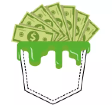 Készpénz túlfolyás zseb póló - TenStickers