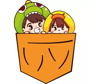 Japán anime zsebpólóban - TenStickers