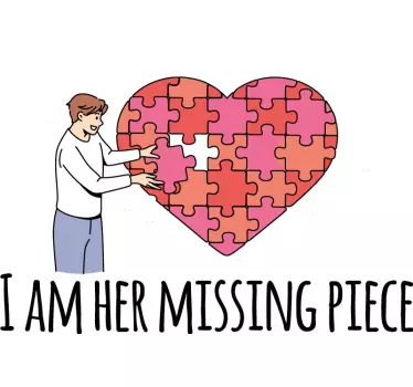 Puzzle szív kapcsolat pólók párosít - TenStickers