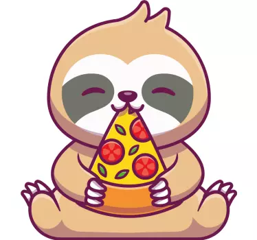 Cuki lajhárk pizzát osztogat - pólók párosít - TenStickers