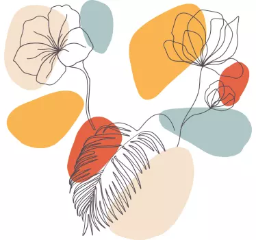 Virágos minimalista fehér póló - TenStickers