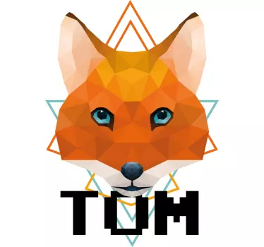 Geometrikus állatok névvel ellátott vadróka pólók - TenStickers