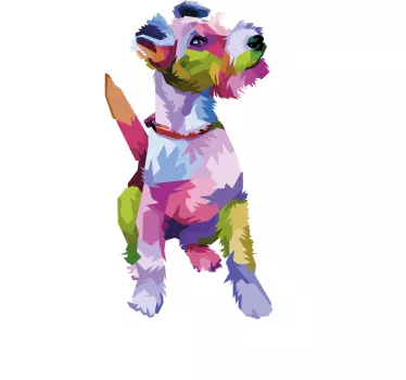Geometrikus állatok fox terrier egyedi póló - TenStickers