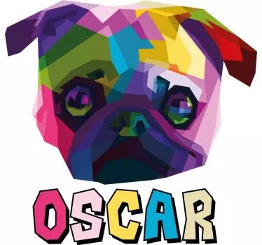 Színes buldog portré póló - TenStickers