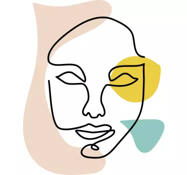 Minimalista vonallal arcfestett póló - TenStickers