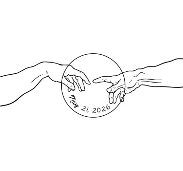 Megható kezek line art pár pólók - TenStickers