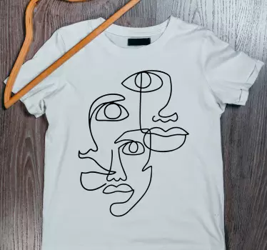 Absztrakt vonal arcok póló - TenStickers