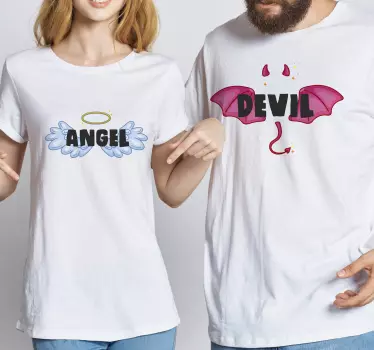 Angyal és ördög illő ing pároknak - TenStickers