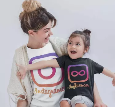 Anyák és lányok közösségi média póló - TenStickers