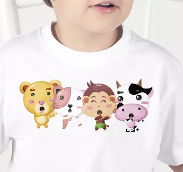 Aranyos Állatbarátok póló gyerekeknek - TenStickers