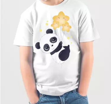 Baba panda léggömb gyerek pólóval - TenStickers