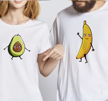 Banán és avokádó illő pólók pároknak - TenStickers