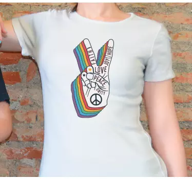 Béke és szeretet jelzésű póló - TenStickers