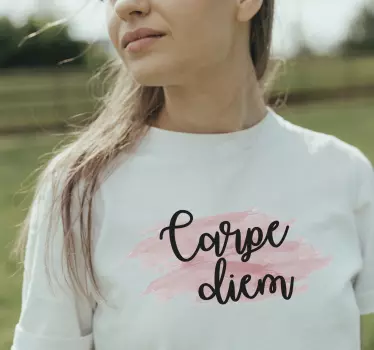 Carme diem rózsaszín akvarellával póló - TenStickers