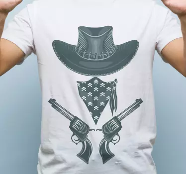 Cowboy kalap, bandanna és revolver póló - TenStickers
