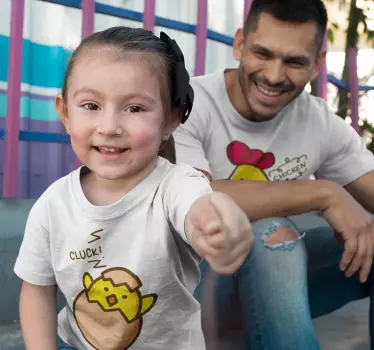 Csaj és csirke apa és gyerek póló - TenStickers