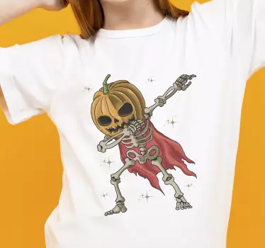 Csillogó csontváz sütőtök halloween pólóval - TenStickers
