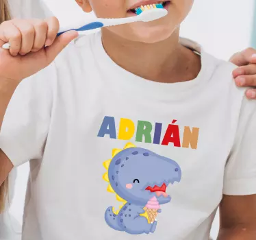 Cuki dinoszaurusz fagyit tartó póló gyerekeknek - TenStickers