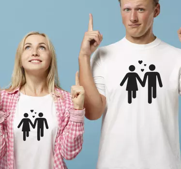 Cuki párok kézenfogva pólók párosít - TenStickers