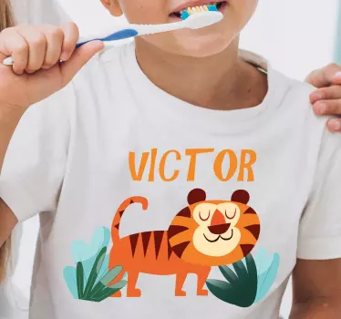 Cuki tigris névvel póló gyerekeknek - TenStickers