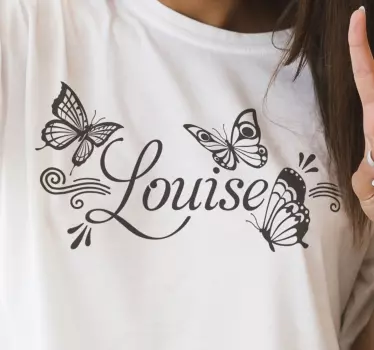 Divatos pillangók mintás név pólóval - TenStickers