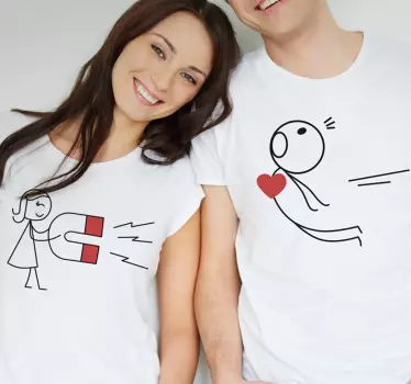Doodle pár szívhez illő inggel pároknak - TenStickers