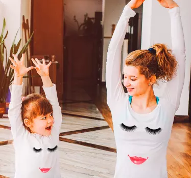 Egyszerű szempillák és száj anya és lánya ing - TenStickers