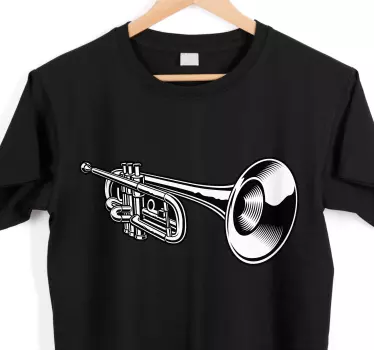 Fekete-fehér trombita illusztráció póló - TenStickers