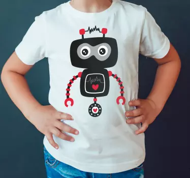 Fekete rajzfilm robot gyerek póló - TenStickers