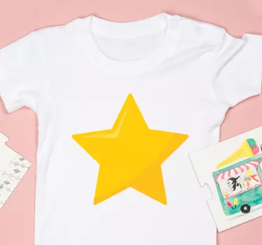 Fénylő csillag forma póló baba - TenStickers