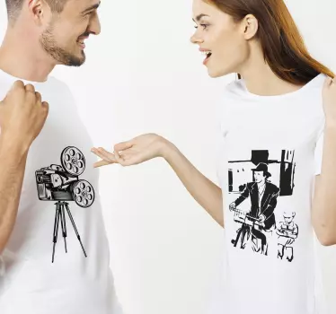 Filmkedvelők beszélgetése pólók párosít - TenStickers