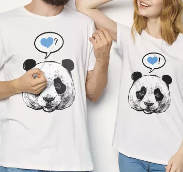 Flörtölő panda hozzáillő ingek pároknak - TenStickers
