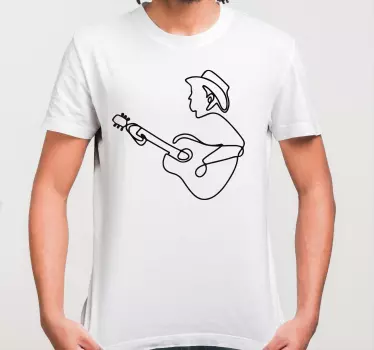 Gitáros aranyos minimalista design póló - TenStickers
