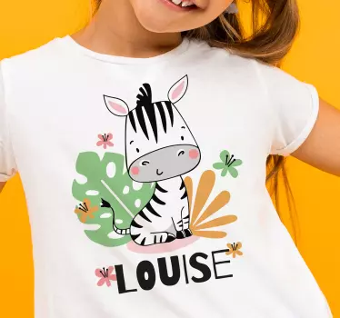 Gyönyörű zebra gyerekeknek gyerek póló - TenStickers