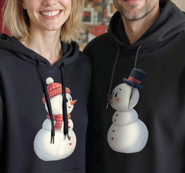 Hóember szerelmes pár pólók párosít - TenStickers