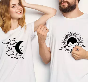 Hold és nap pólók párosít - TenStickers