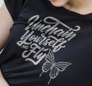 Inspiráló pillangó idézet póló - TenStickers
