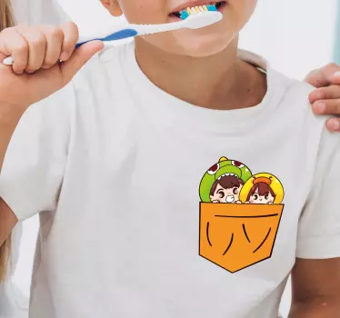 Japán anime zsebpólóban - TenStickers