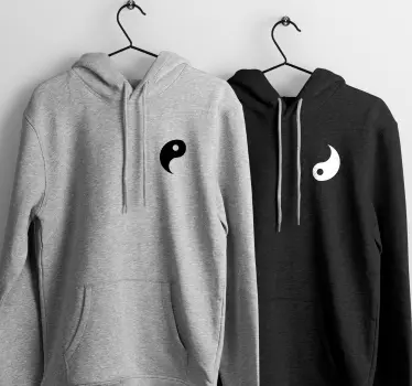 kapucnis pulóver yin yang - TenStickers