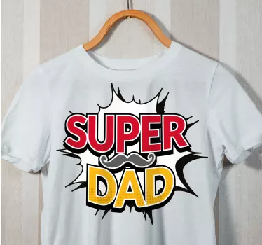 Képregény szuperpapa bajuszos apával és fiával illő inggel - TenStickers