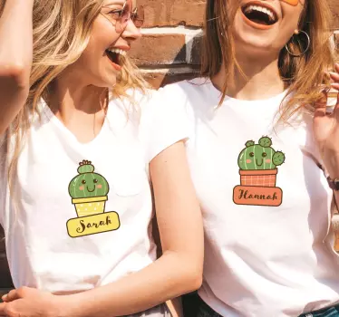 Két szép női kaktusz póló pároknak - TenStickers