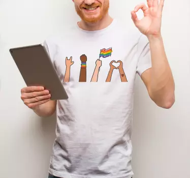 Büszkeséget kifejező kezek póló - TenStickers