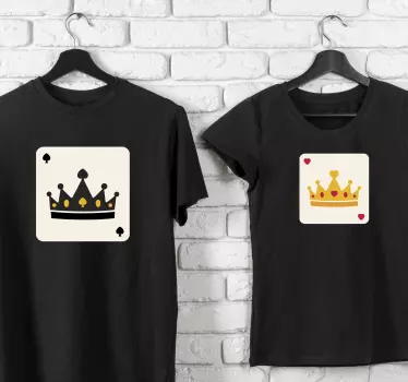 King queen kártyaminta megfelelő ingek pároknak - TenStickers
