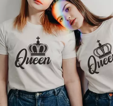 Királynői koronás testvérek anya és lánya póló - TenStickers