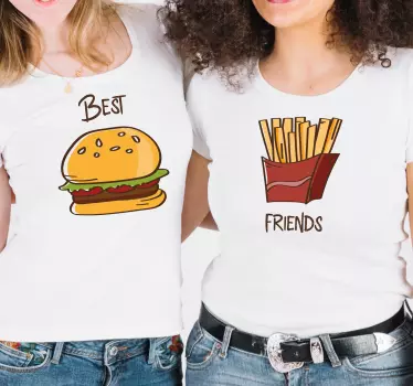 Legjobb barátok krumpli és hamburger póló - TenStickers