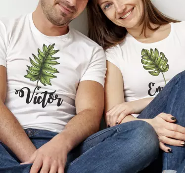 Levélmintás anya és lánya póló - TenStickers